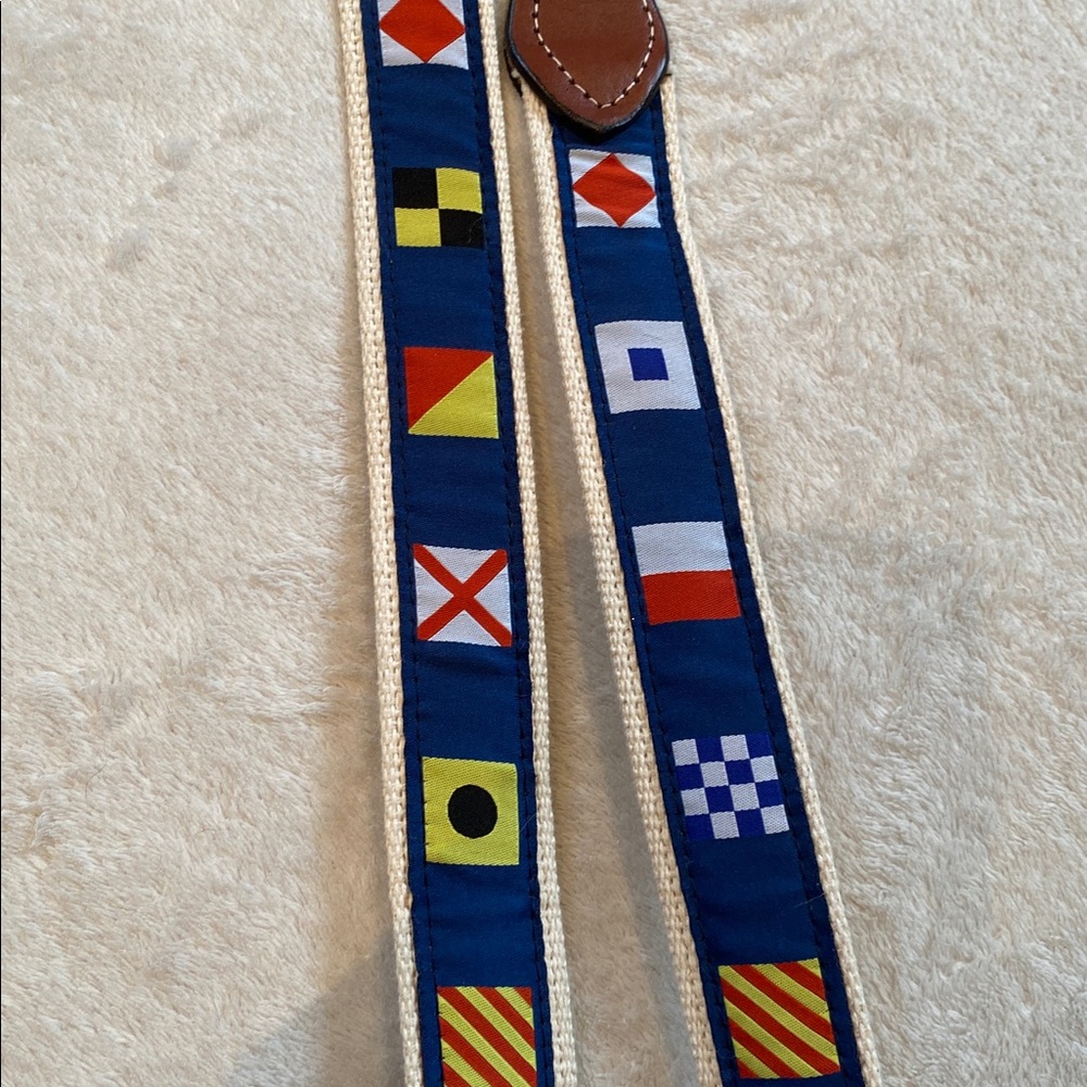Men’s ribbon canvas leather nautical signal flags belt